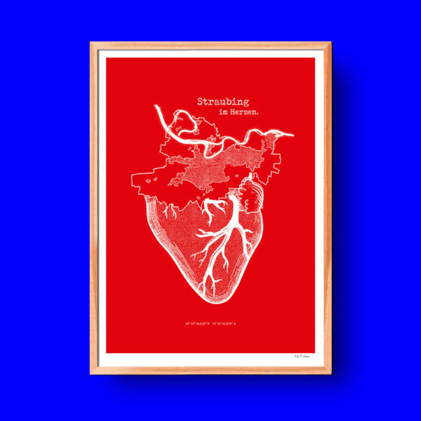 Straubing im Herzen Siebdruck – 42 x 59,4 cm